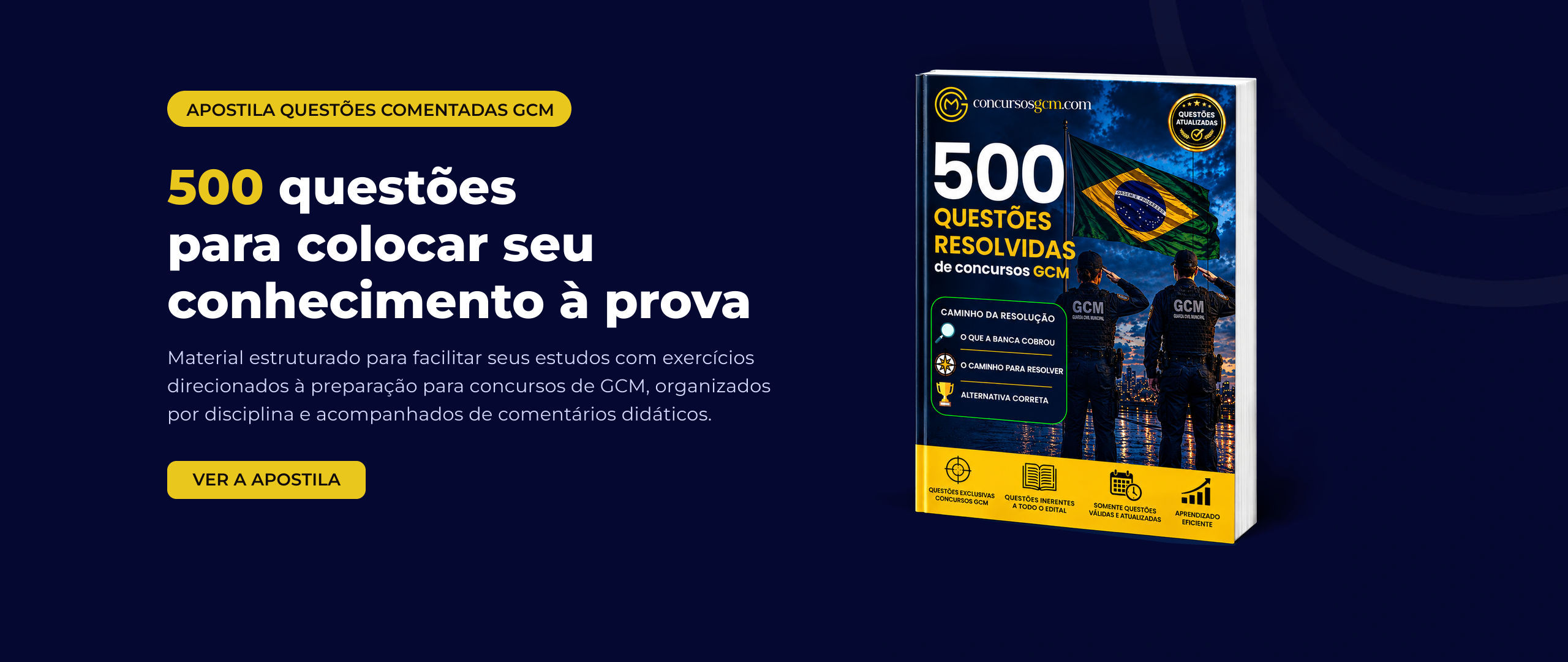 Capa da Apostila de 500 Questões GCM — Guarda Civil Municipal